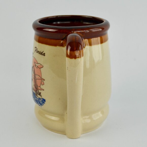 Vintage Brown Florida Sailboat Coffee Mug Big - Picture 4 of 7